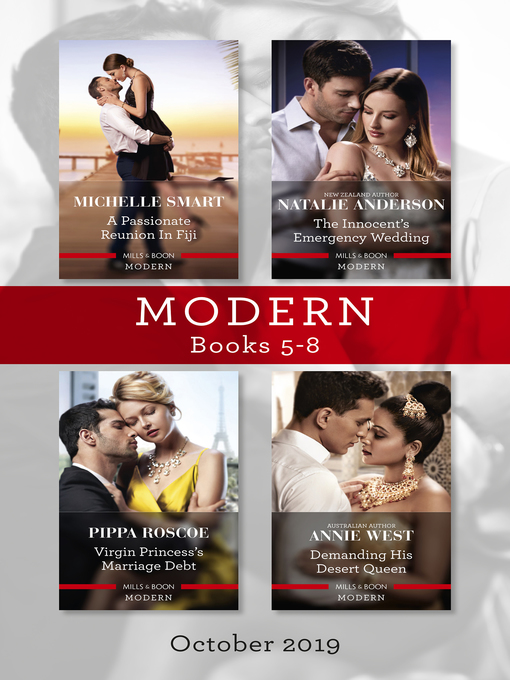 Title details for A Passionate Reunion in Fiji / The Innocent's Emergency Wedding / Virgin Princess's Marriage Debt / Demanding His Desert Queen by Natalie Anderson - Available